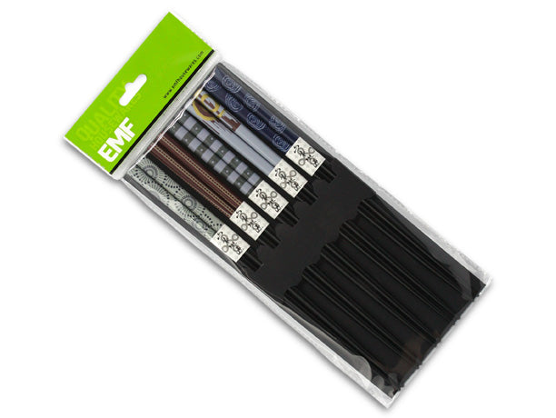 Ensemble de 5 paires de baguettes en bambou Noir 22.5cm