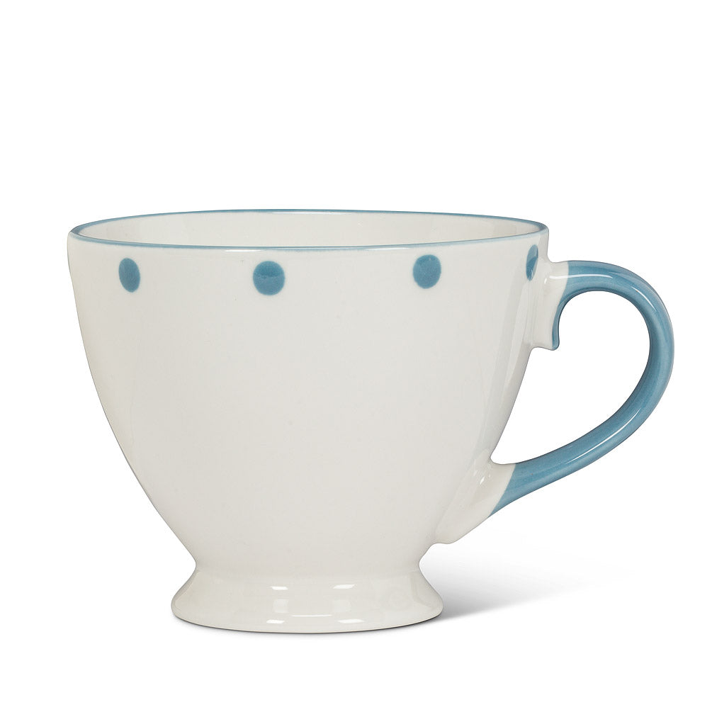 Tasse piédestal à pois Bleu 14oz