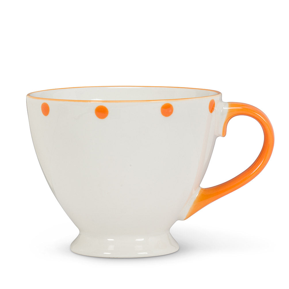 Tasse piédestal à pois Orange 14oz