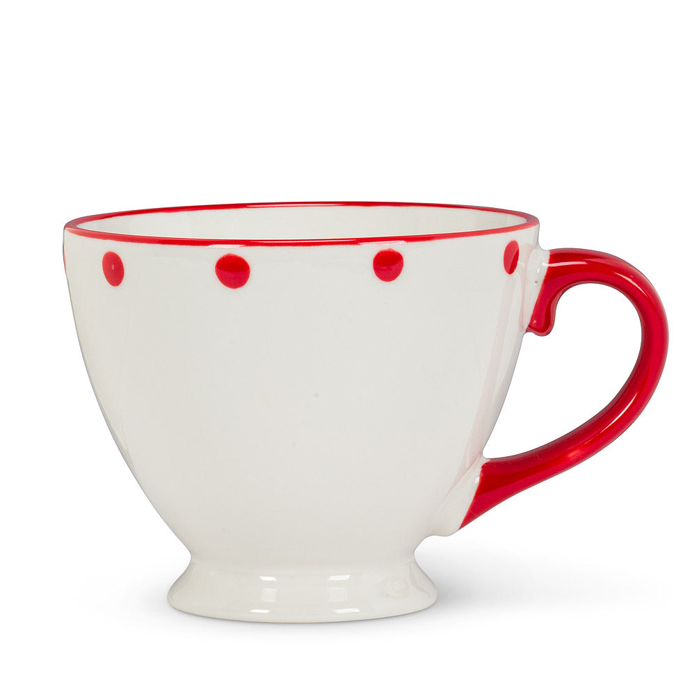Tasse piédestal à pois Rouge 14oz