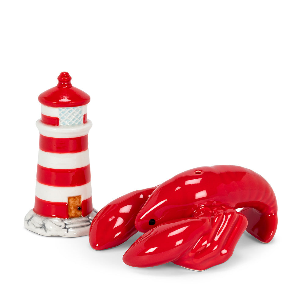 Salière et poivrière homard et phare