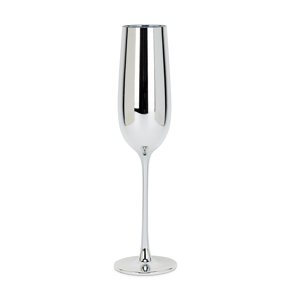 Flûte à champagne en verre plaqué argent 8oz