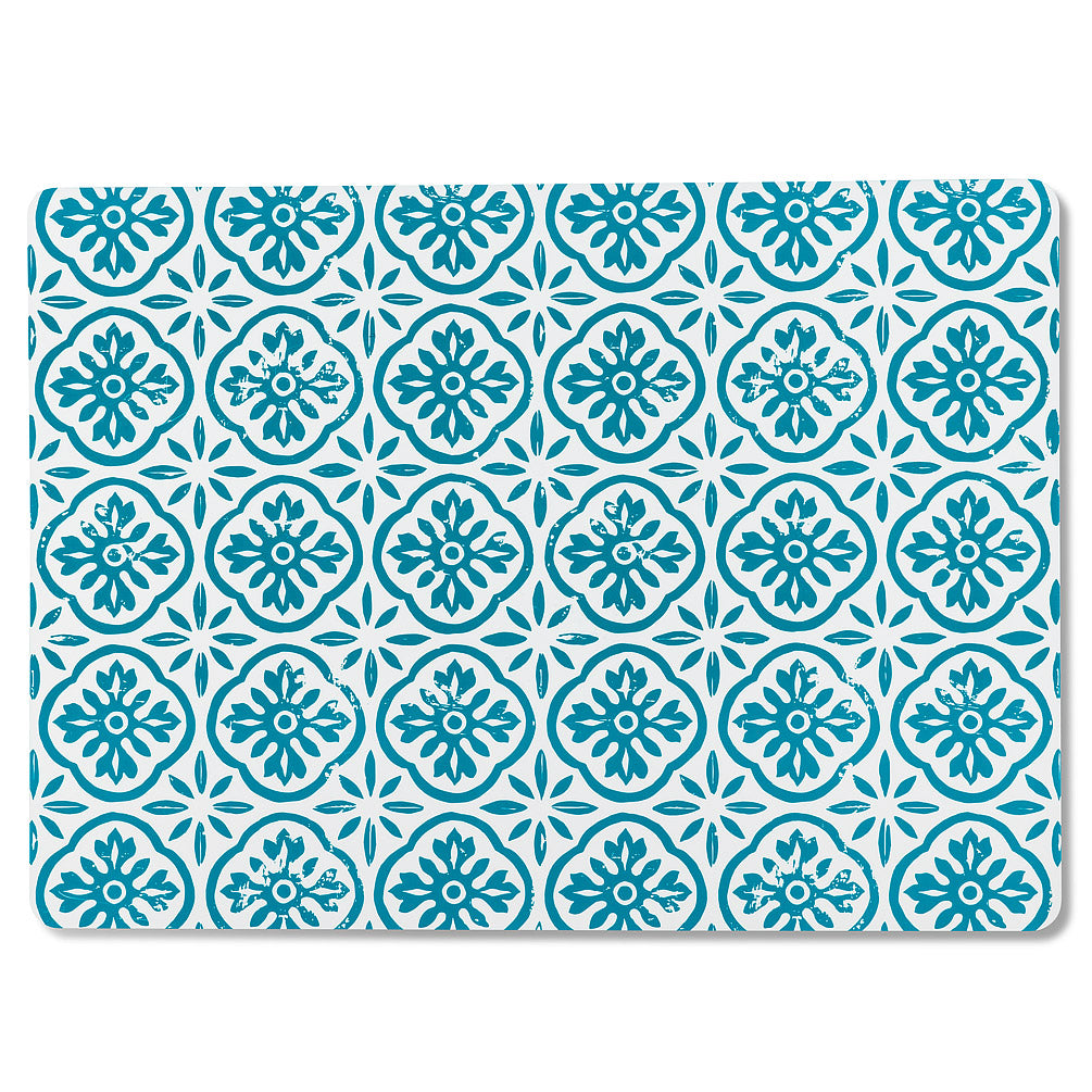 Napperon motif turquoise 13x18po