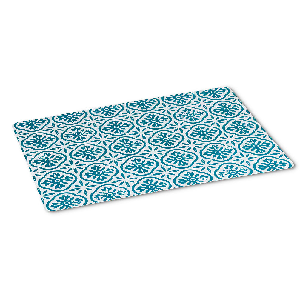 Napperon motif turquoise 13x18po