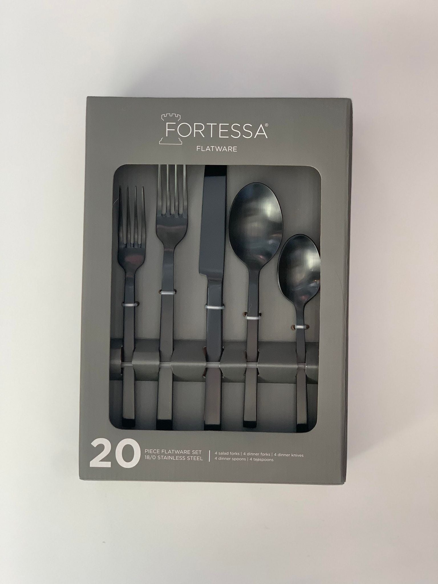 Ensemble d'ustensiles 20 pièces Viggo noir brossé - Fortessa