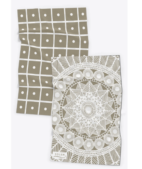 Ensemble de 2 linges à vaisselle Les raffinées Sauge - Solem