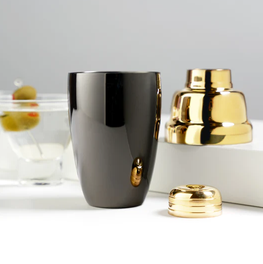 Shaker à cocktail Noir et or Cobbler 16.5oz - Viski
