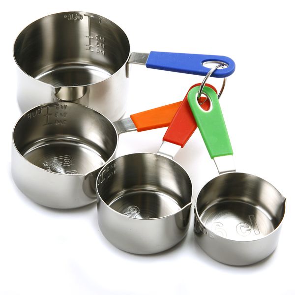 Ensemble de 4 tasses à mesurer en inox