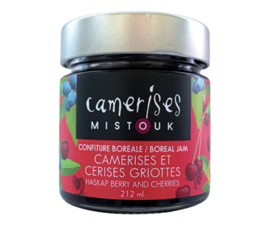 Confiture boréale Camerises et cerises griottes  212 ml