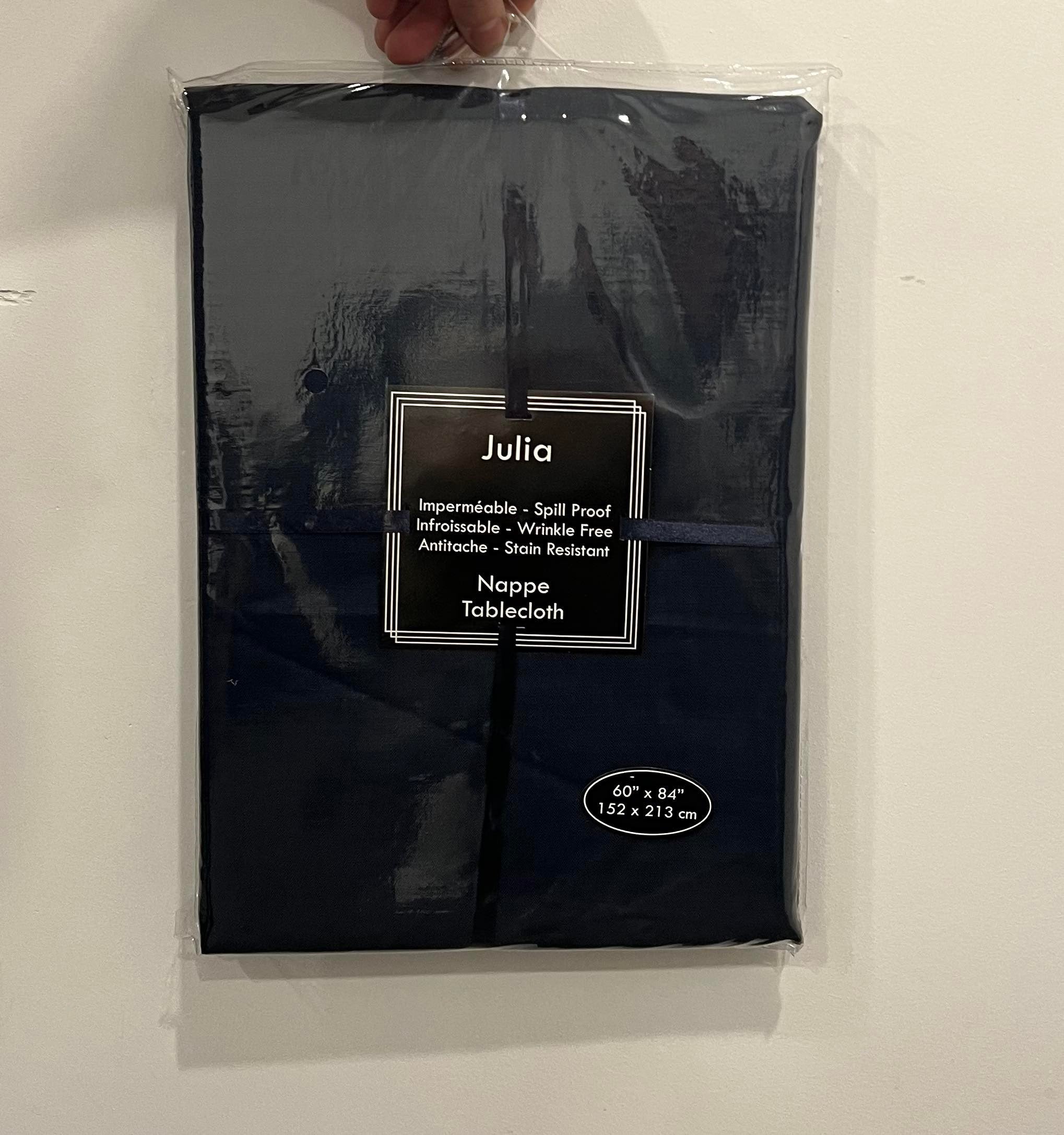 Julia Navy Blue Rectangular Tablecloth 60 x 84 in