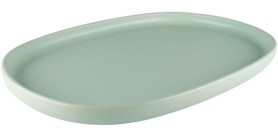 Assiette ovale de présentation Bleu sarcelle 33cm