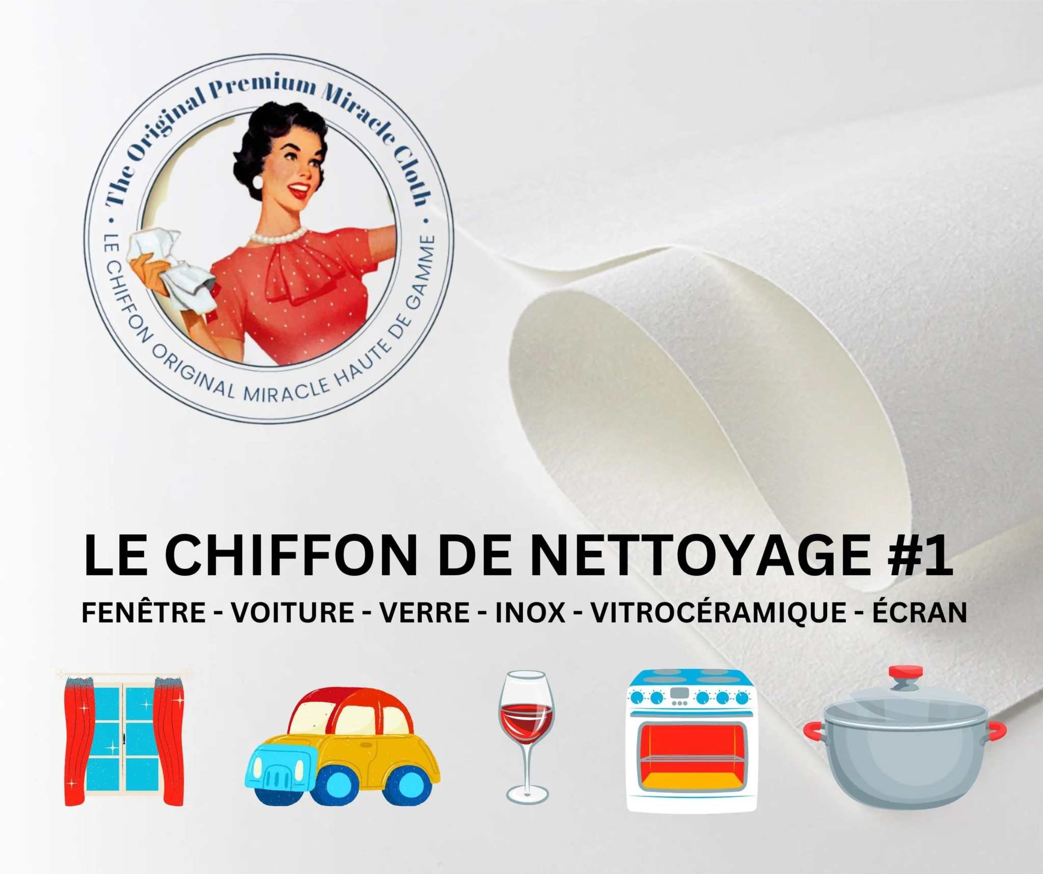 linge miracle écologique Jude chiffon de nettoyage écologique pour fenêtres, voitures et surfaces en verre