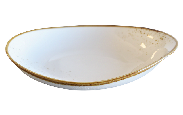 Assiette ovale Terra blanc 11 po