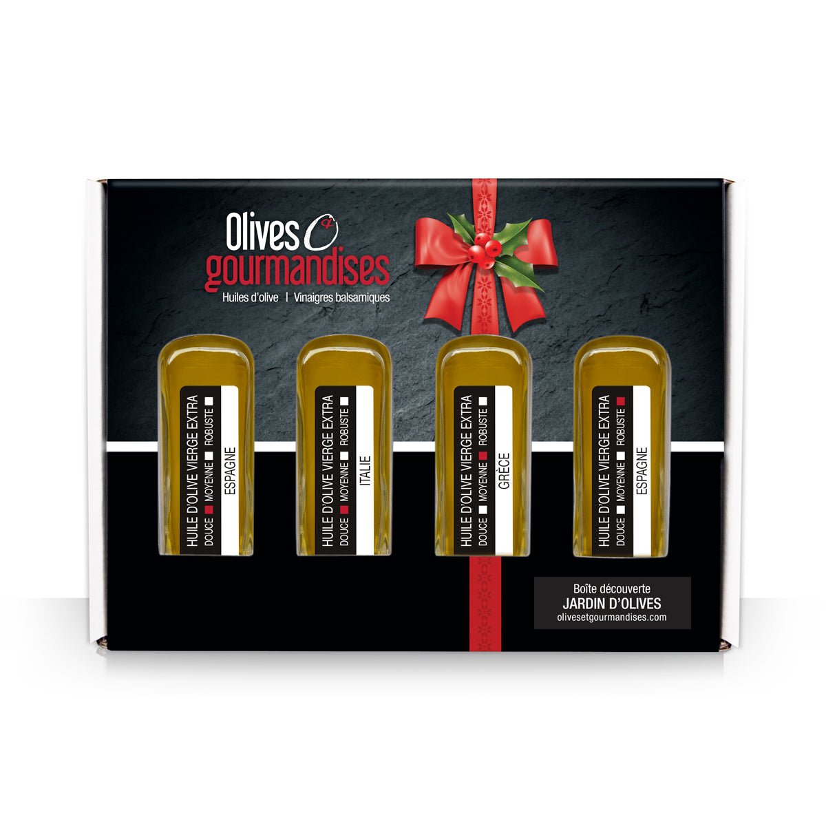 Boite découverte Jardin d'olives 4 x 60ml - Olives & Gourmandises