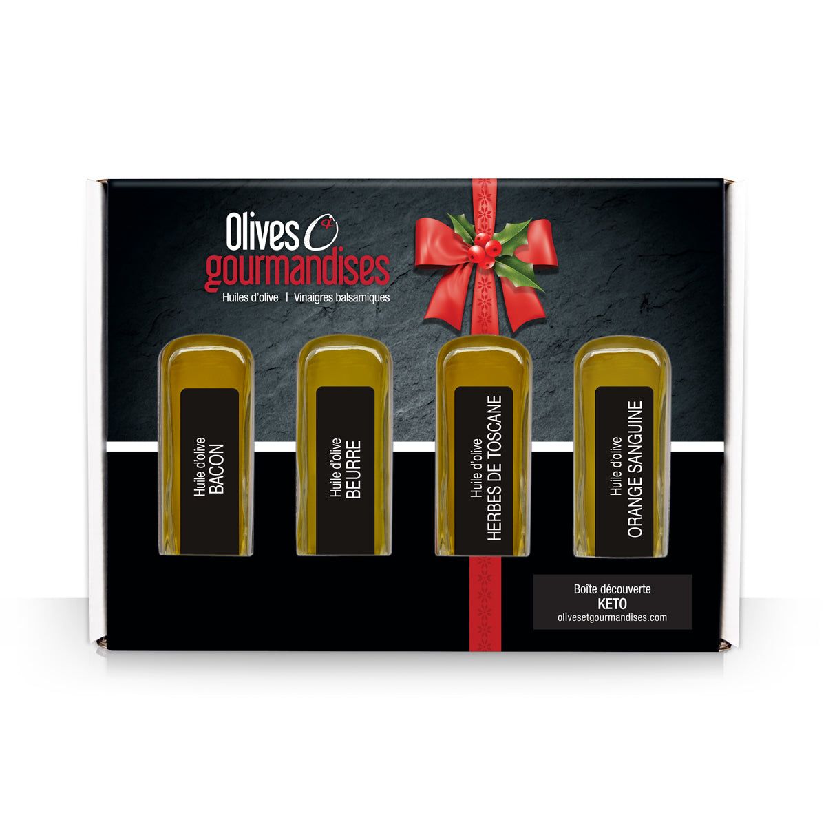 Boite découverte Keto 4 x 60ml - Olives & Gourmandises