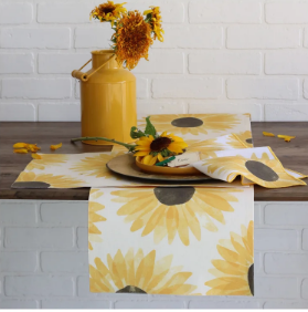 Chemin de table en coton Tournesol 13 x 72 po