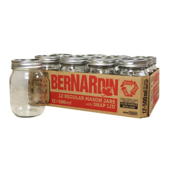 Ensemble de 12 pots mason 500 ml - Bernardin