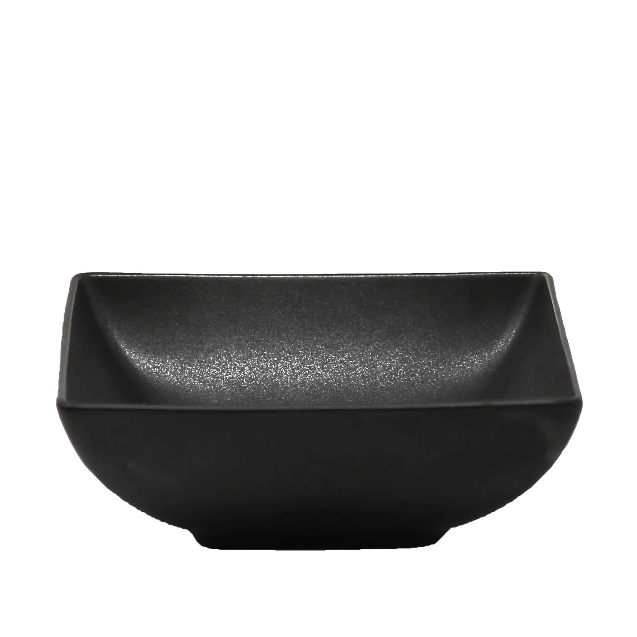 Bol carré Noir mat en fine porcelaine d'Égypte, bol noir carré mat simple et élégant