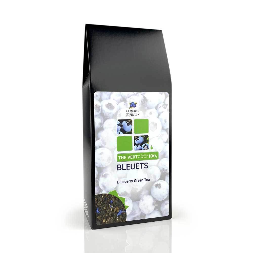 Thé vert aux bleuets 100g - La maison du bleuet