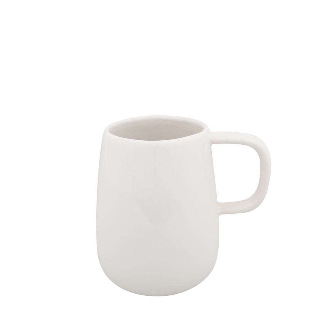 380ml glossy white stoneware mug
