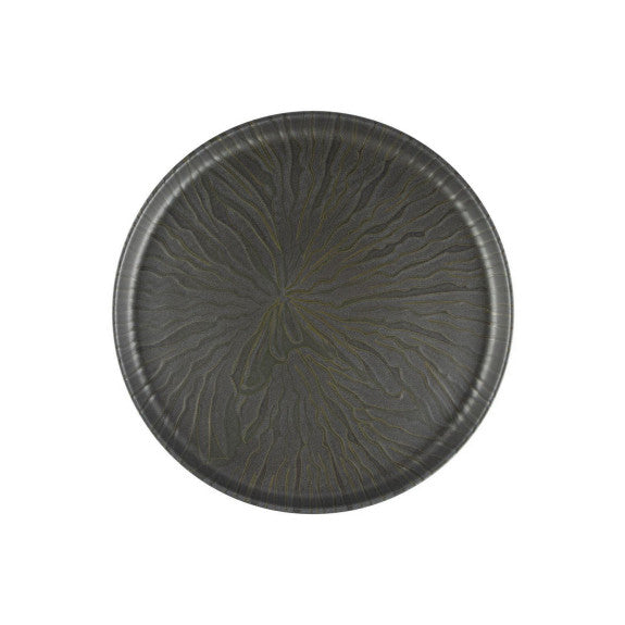 Round ceramic plate Uno Marquina Gray