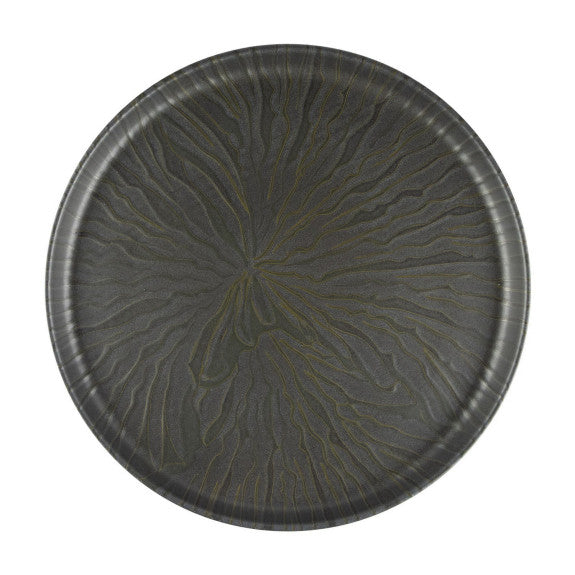 Round ceramic plate Uno Marquina Gray