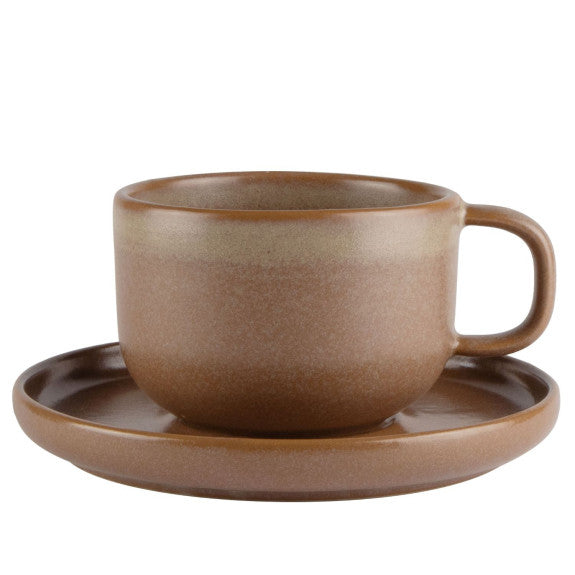 Ensemble tasse et soucoupe Uno cuir 220ml