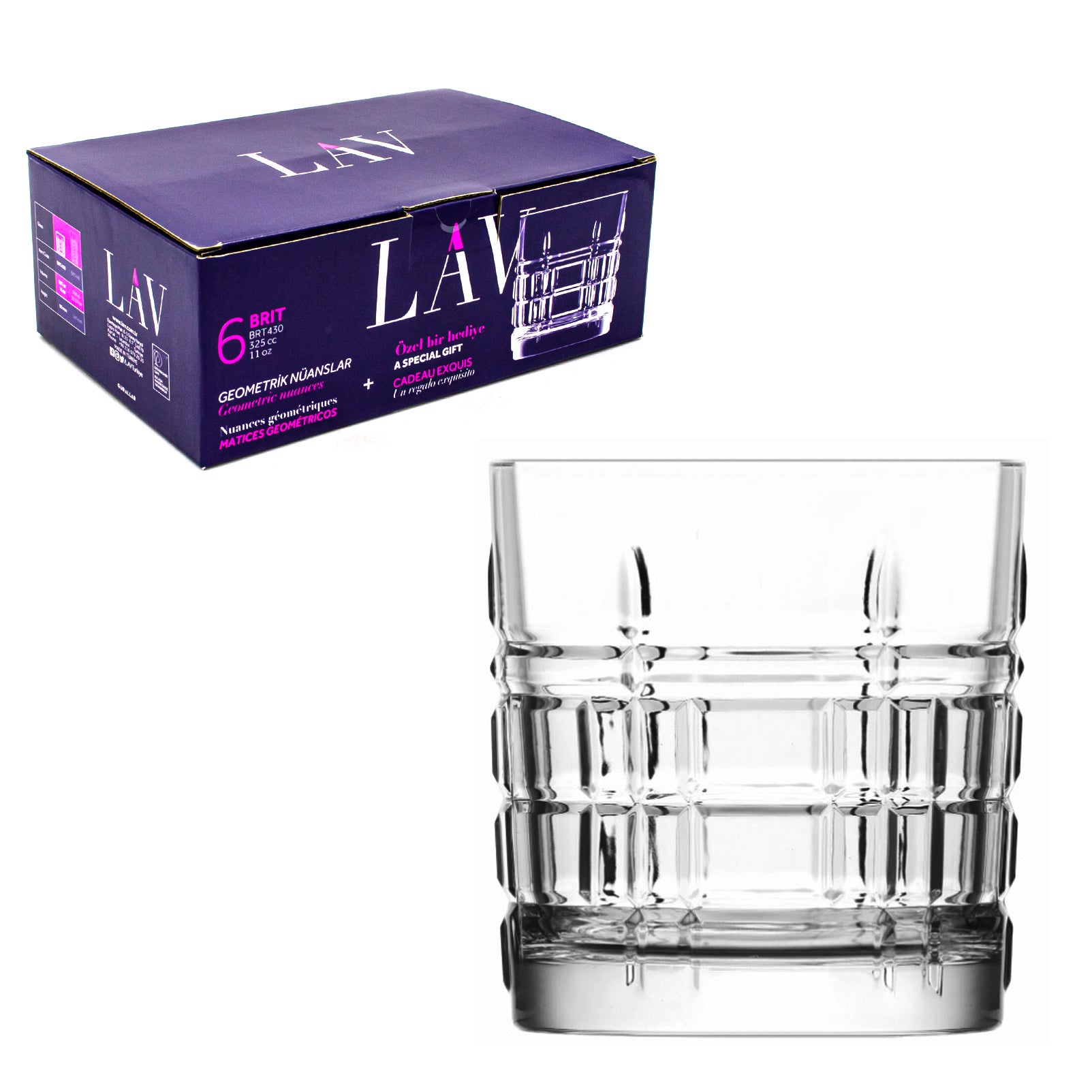 Ensemble de 6 verres a whisky 11 oz