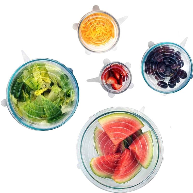 Ensemble de 5 couvercles en silicone extensibles