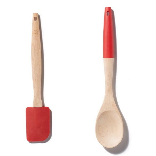 Spatule en silicone et cuillère en bois d'érable - Ricardo