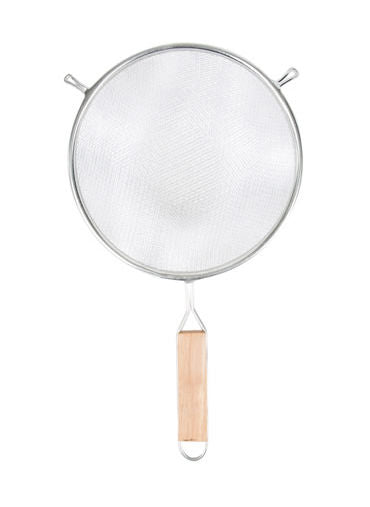 Passoire avec manche en bois pâle 6po