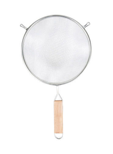 Passoire avec manche en bois pâle 8po