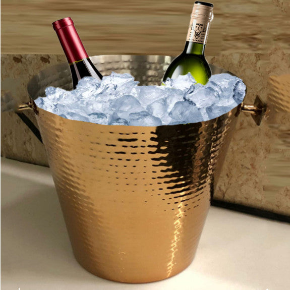 Refroidisseur à vin/champagne en acier inoxydable fini or