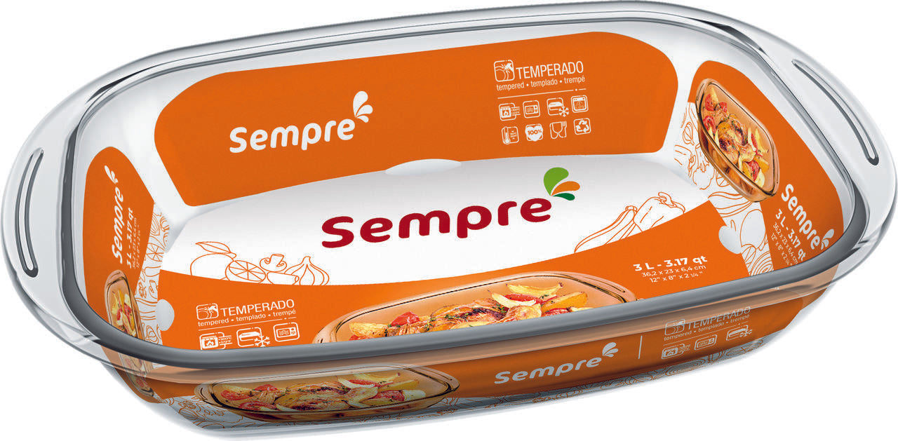 Plat de cuisson en verre 3 L