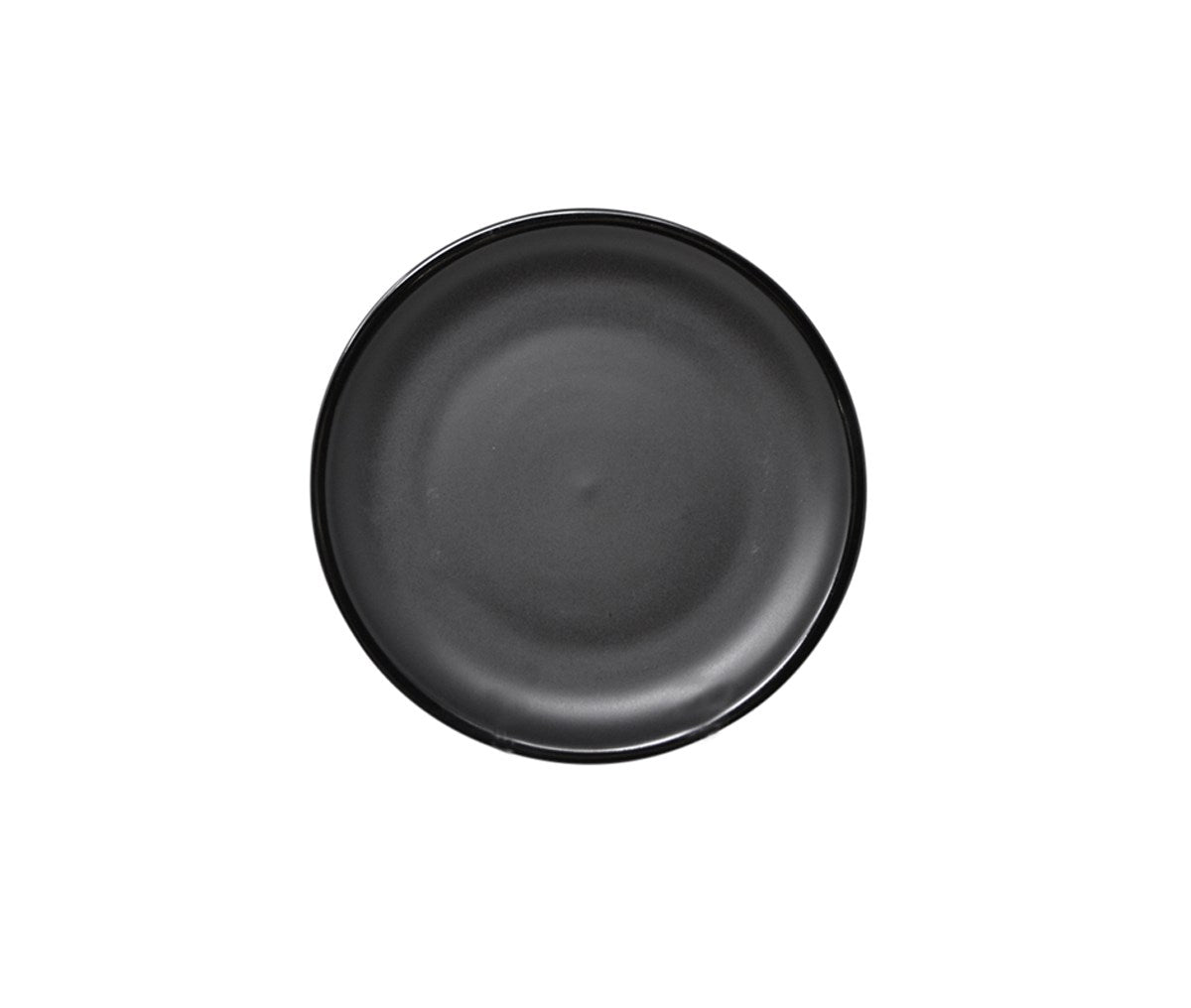 Black ceramic plate with glossy rim 20.5cm