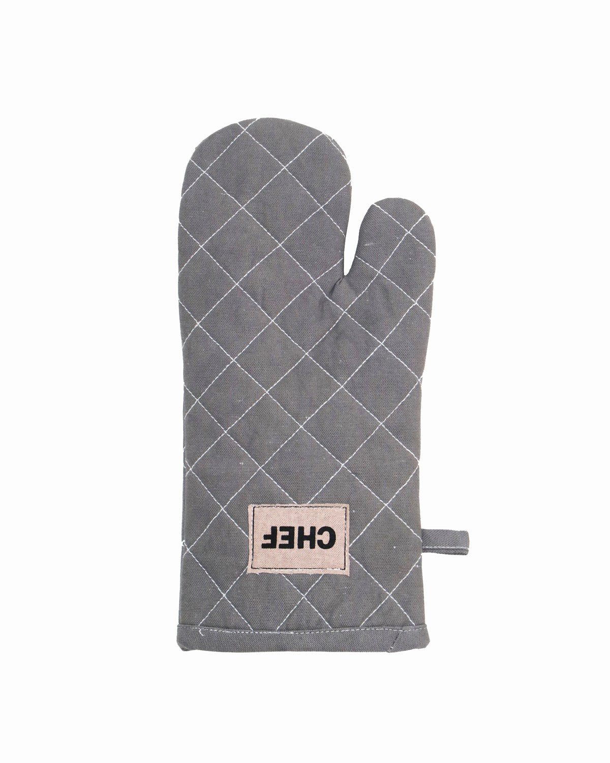 Grey oven mitt
