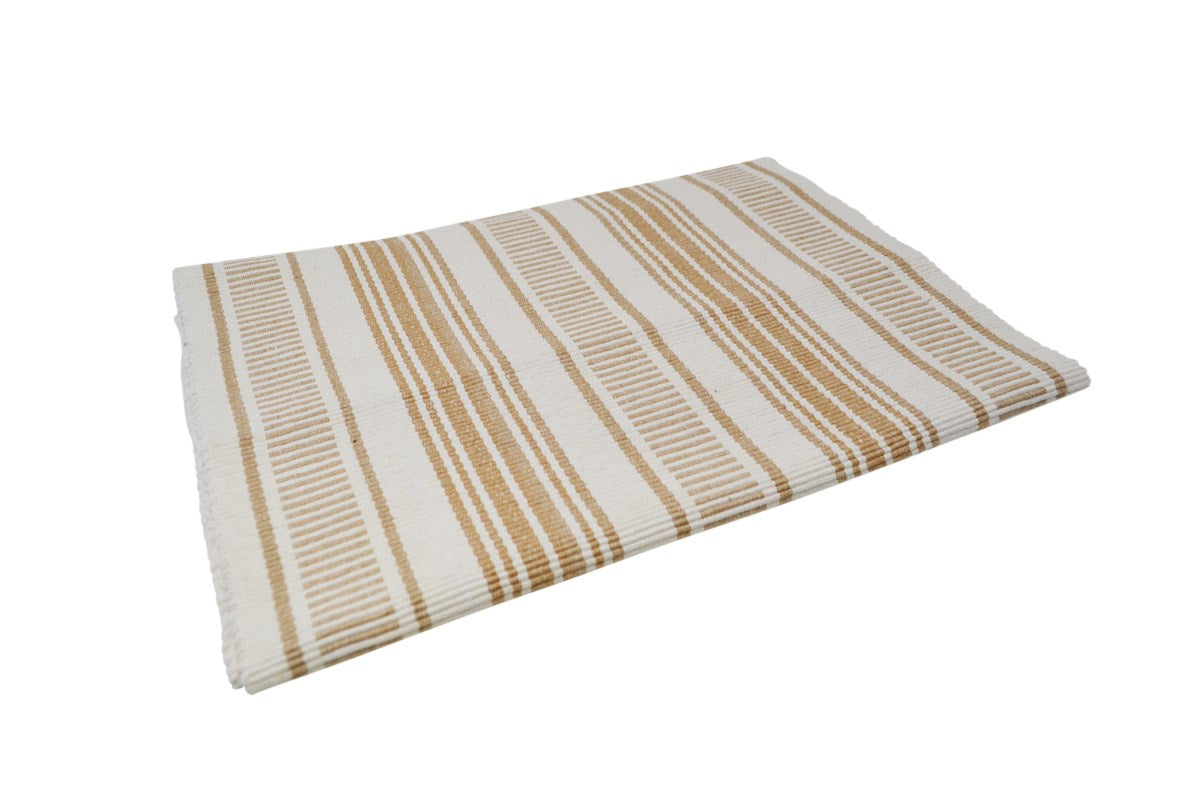 Chemin de table Sable et blanc