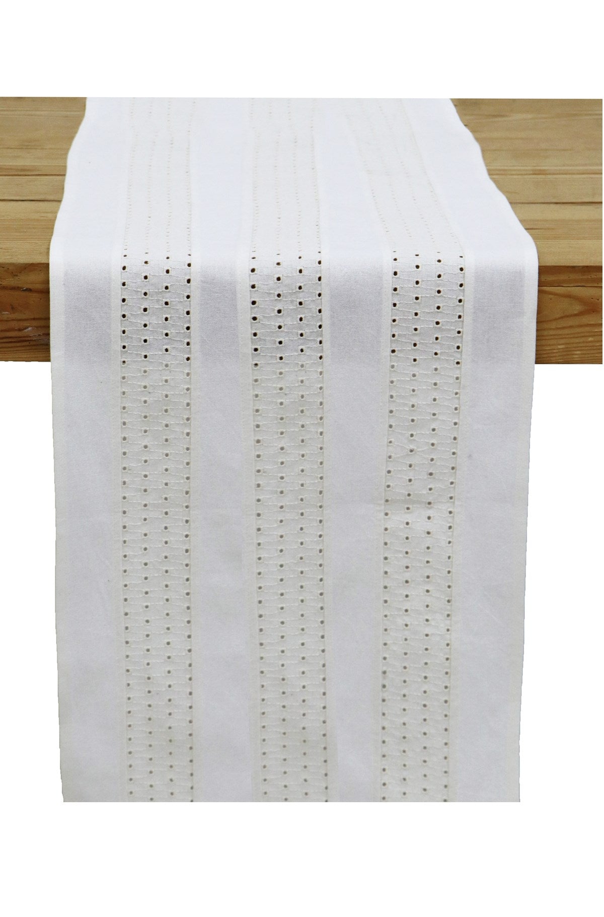 Chemin de table Schiffli Blanc