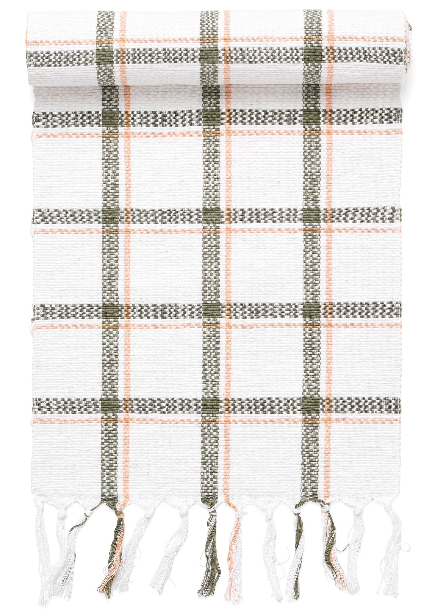 Chemin de table à carreaux Blanc