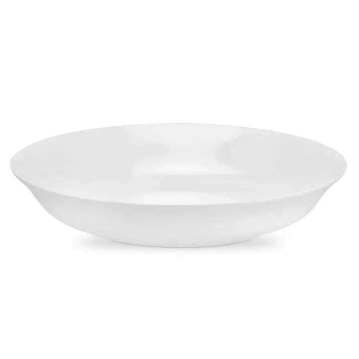 Bol à pâtes blanc en porcelaine fine compatible micro-ondes et lave-vaisselle, 8.5 pouces.