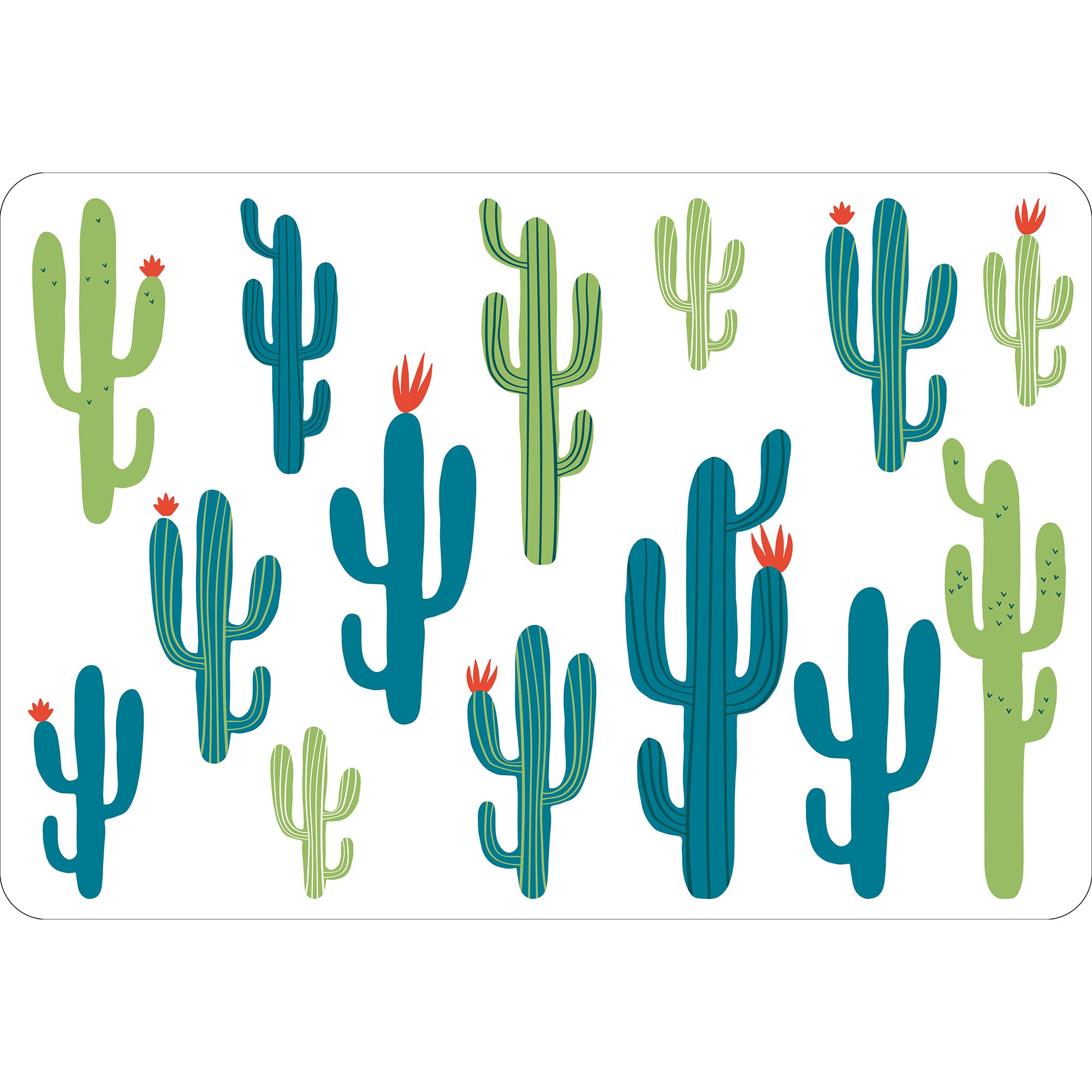 Napperon avec motif de cactus colorés