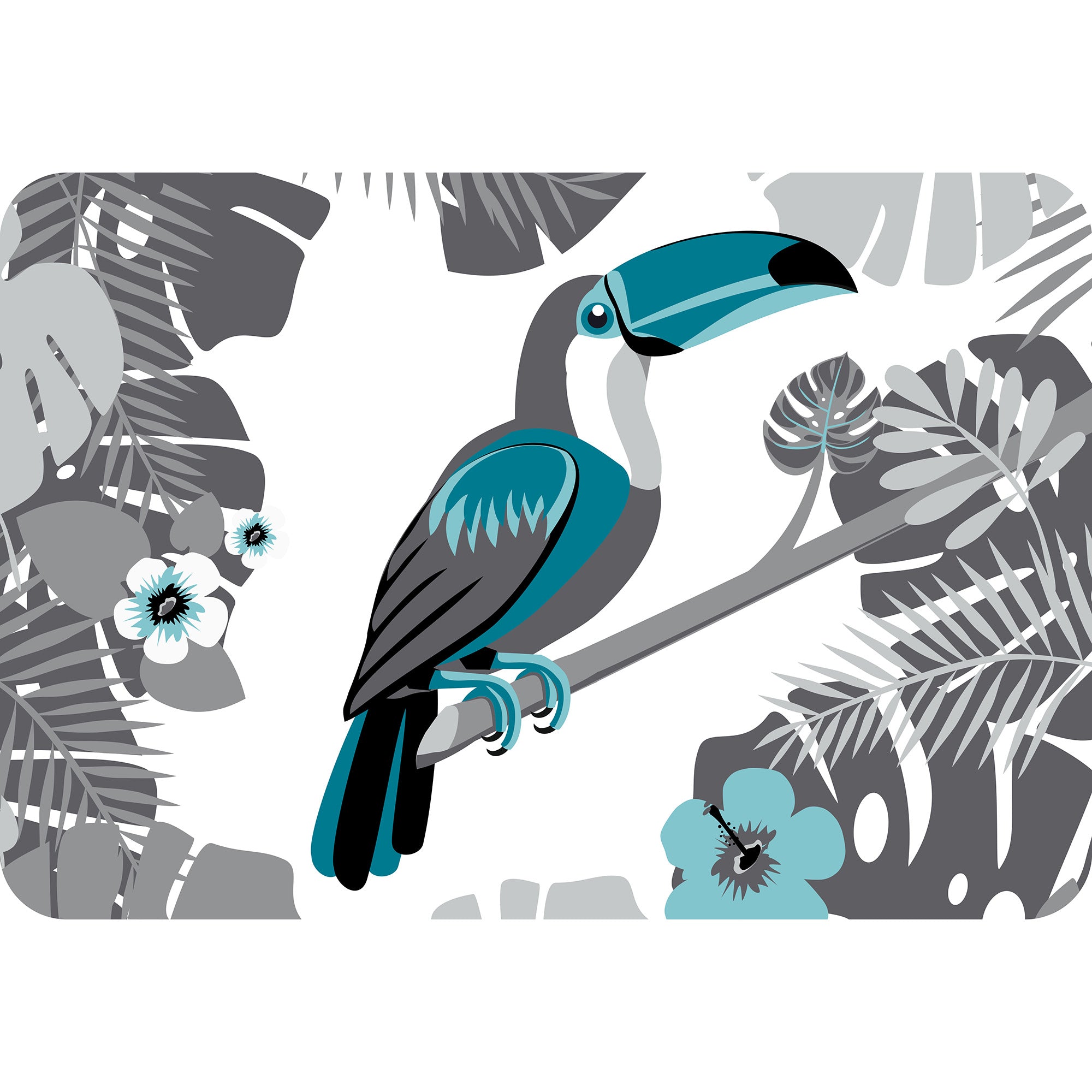 Napperon avec motif de pélican bleu