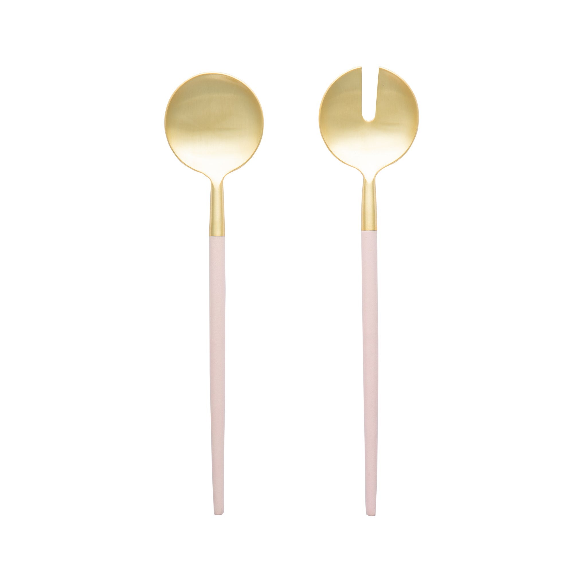Ustensiles de service rosé et or