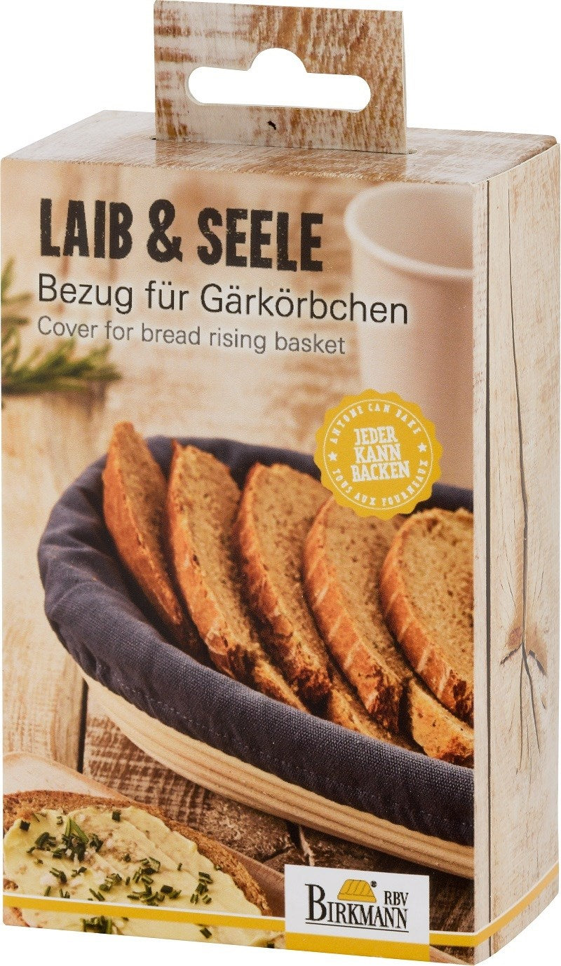 Housse en coton pour panier de fermentation 42x17cm gris foncé