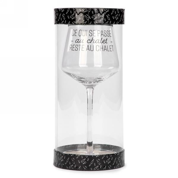 Coupe à vin "Ce qui se passe au chalet reste au chalet"