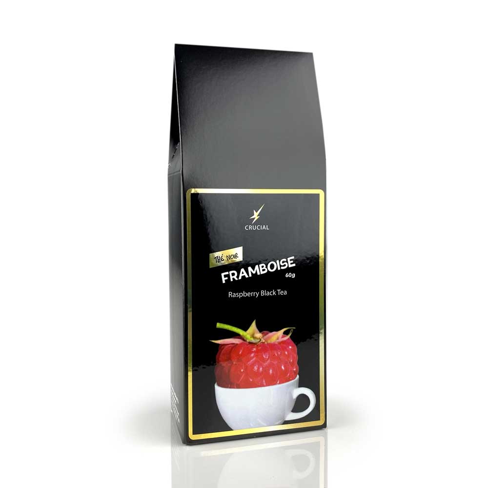 Thé noir à la framboise 60g - La maison du bleuet