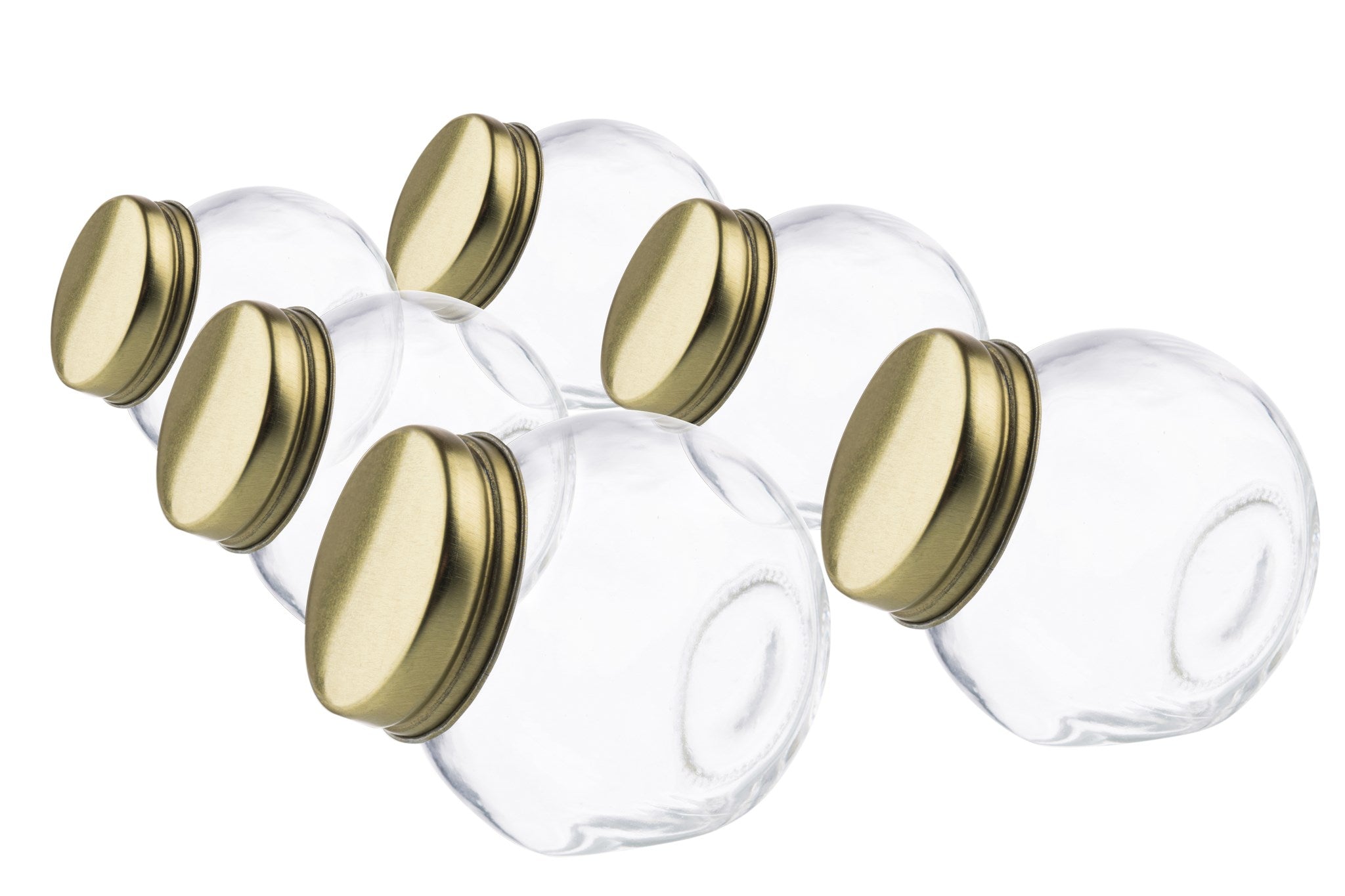 Ensemble de 6 pots à épices en verre avec couvercle