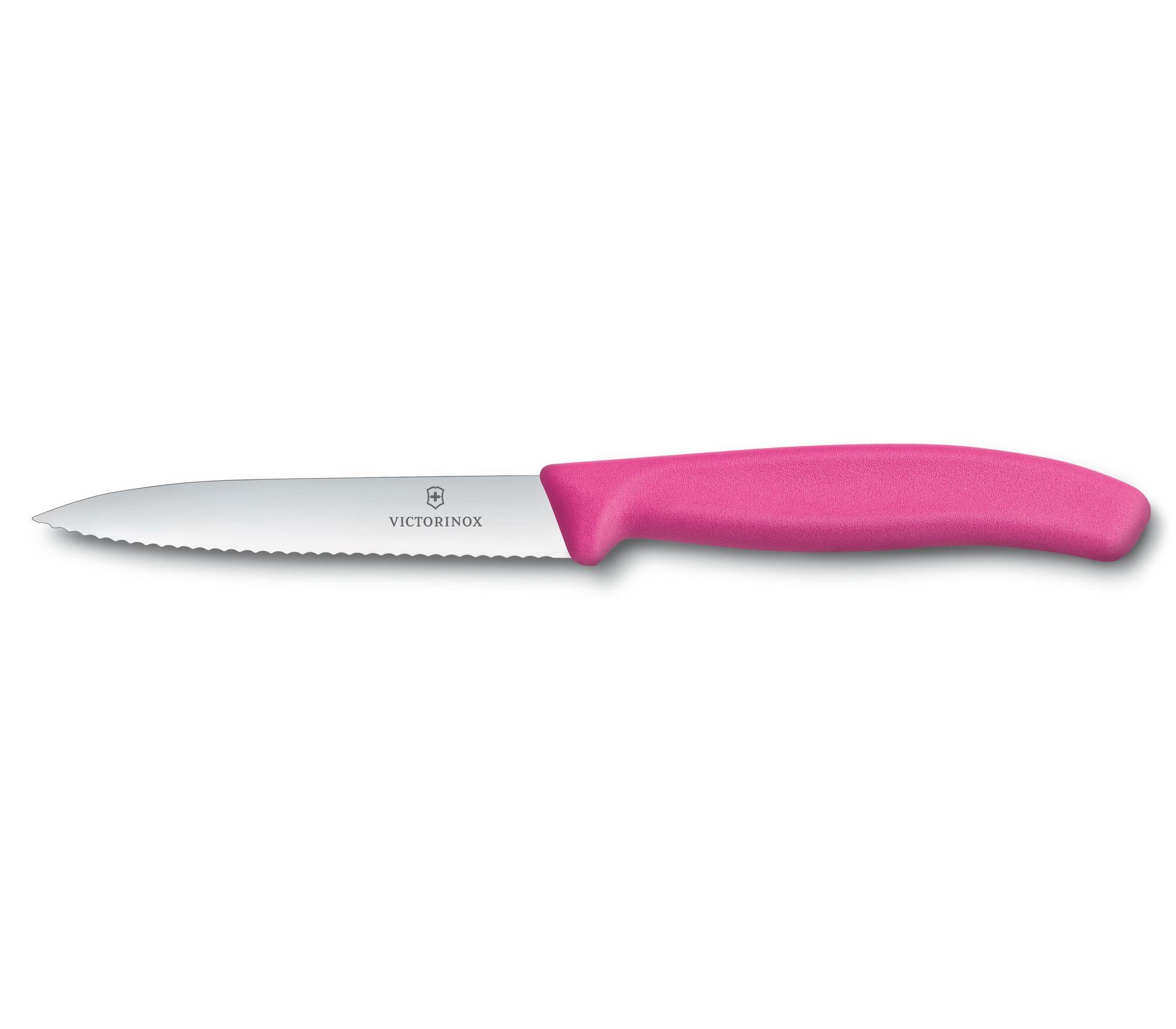 Couteau d'office ondulé rose 4po - Victorinox