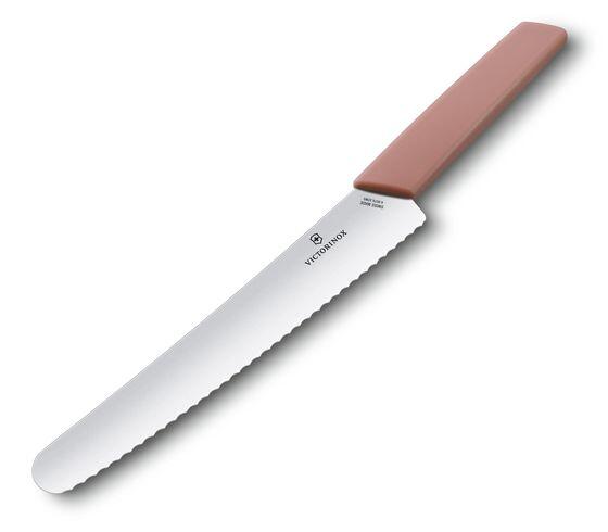 Couteau à pain suisse moderne rose 22cm - Victorinox