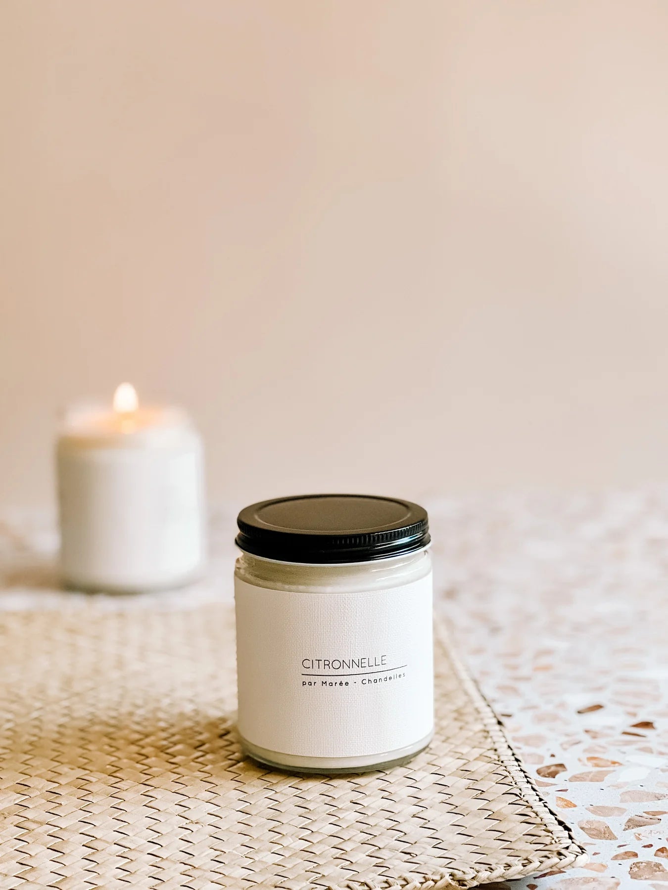 Chandelle de soya Citronnelle 270 ml - Marée Chandelles